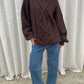 Oversized Braided Knit Dark Brown