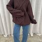 Oversized Braided Knit Dark Brown