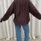 Oversized Braided Knit Dark Brown