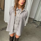 Checked Wrap Shirt Grey