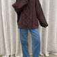 Oversized Braided Knit Dark Brown