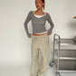 Double Layered Buttoned Top Grey