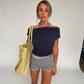 Double Layered Halter Neck Tee Navy