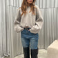 Oversized Cropped Knit Grey
