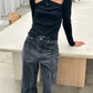 Cut Out Halter Neck Top Black