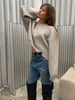 Oversized Cropped Knit Grey