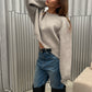 Oversized Cropped Knit Grey