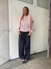 Loose Fit Drawstring Pants Dark Blue