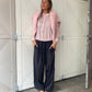 Loose Fit Drawstring Pants Dark Blue
