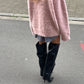 Oversized Wool Mix Jumper Pink