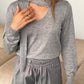 Scarf Detail Knitted Top Grey