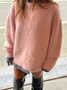 Oversized Wool Mix Jumper Pink