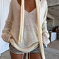 Scarf Detail Loose Knit Cream