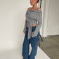 Draped Belted Top Grey