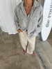 Loose Checked Pocket Shirt Sage Green