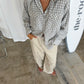 Loose Checked Pocket Shirt Sage Green