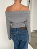 Draped Belted Top Grey
