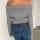 Draped Belted Top Grey