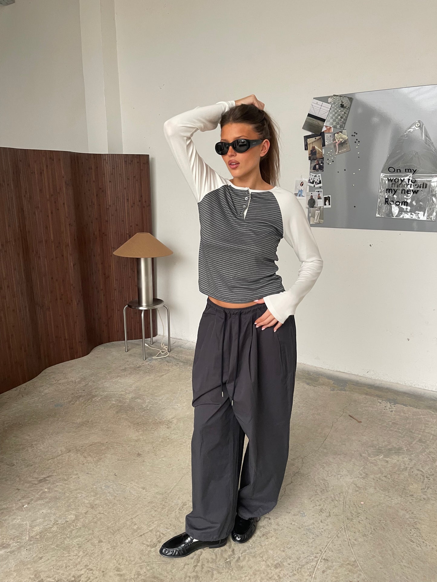 Contrast Striped Longsleeve Grey