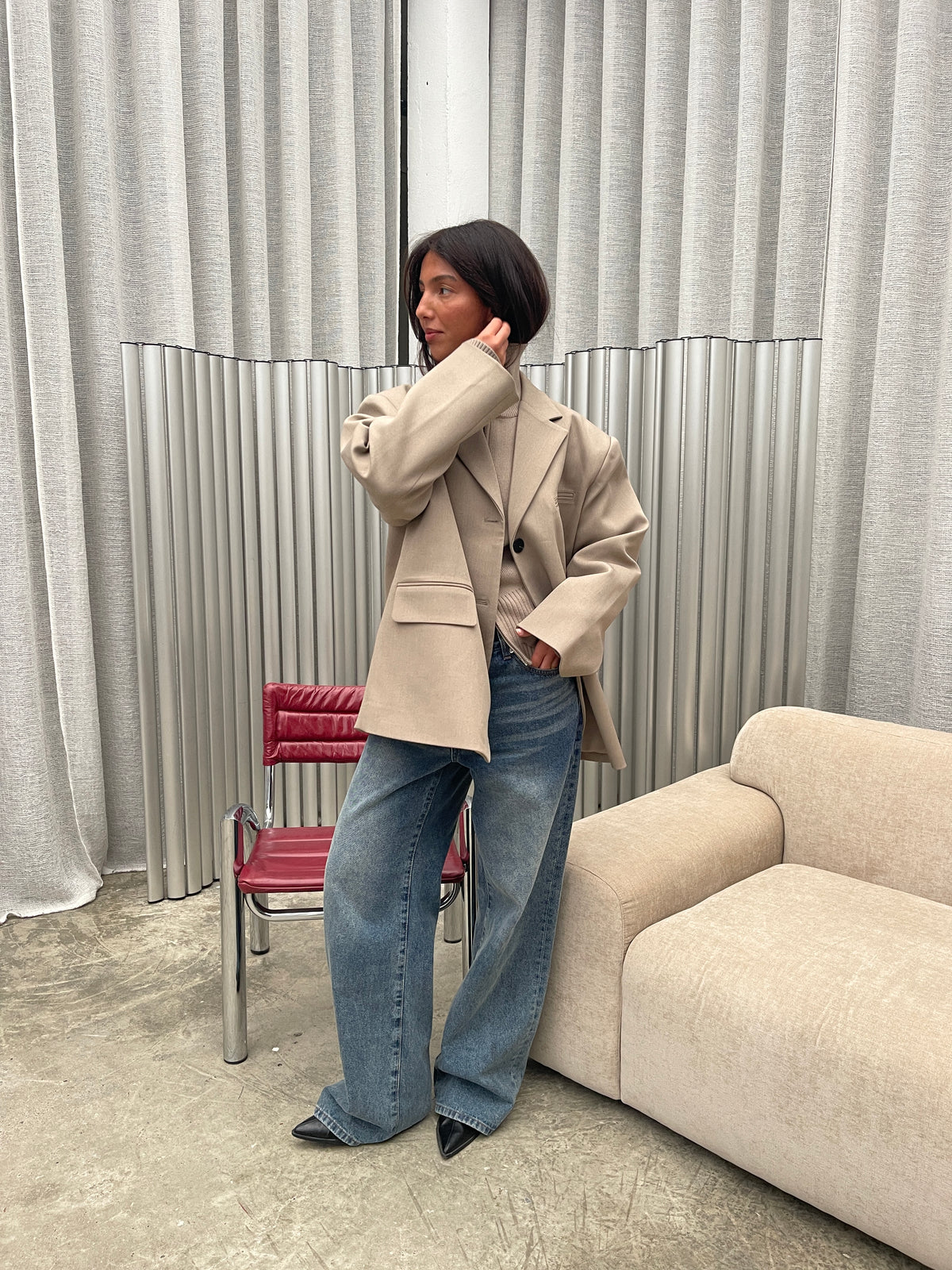Oversized Classic Blazer Greige