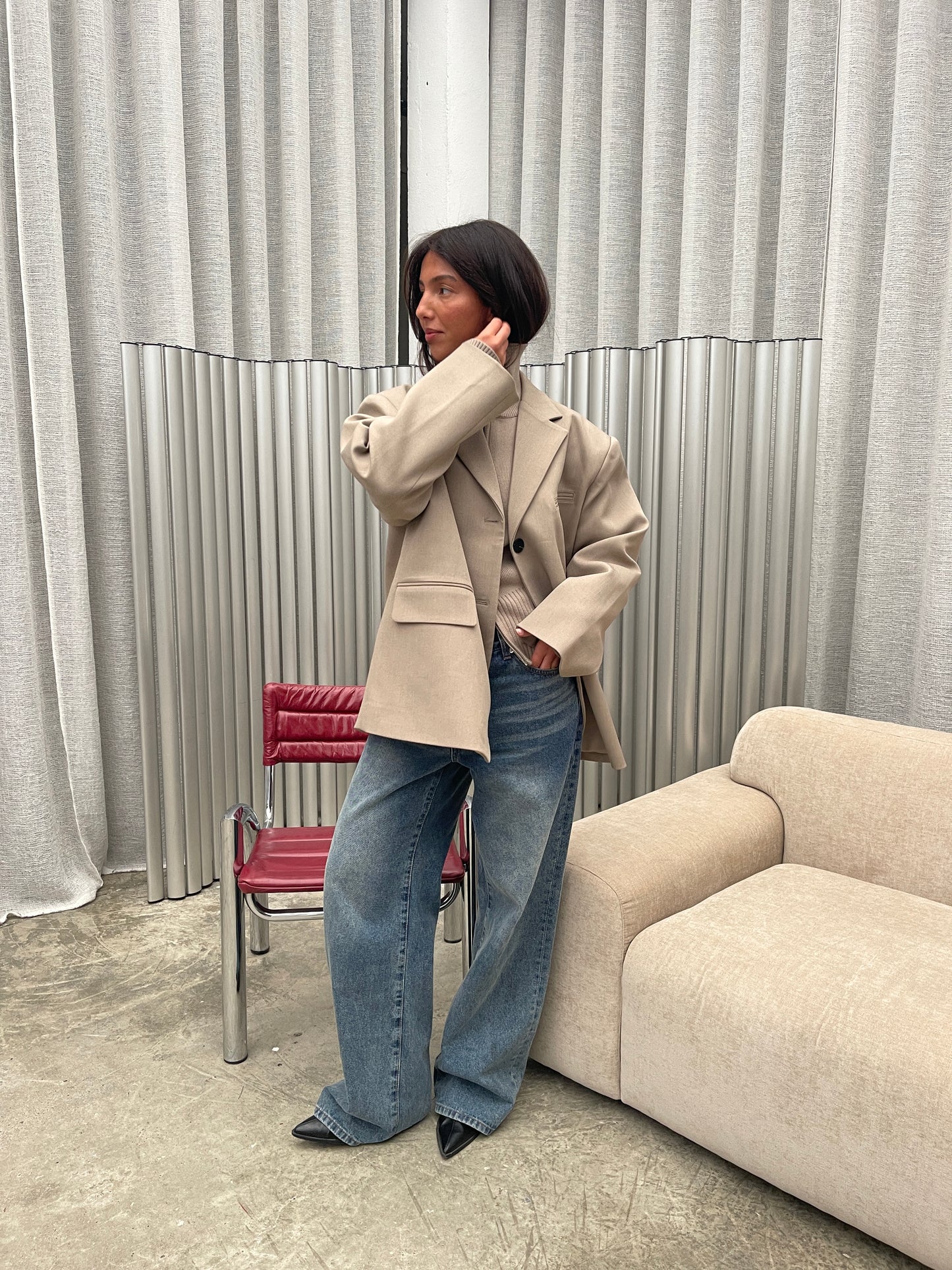 Oversized Classic Blazer Greige