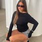 Black And White Striped Mini Shorts