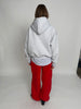 Shirt Detail Zipped Hoodie Grey