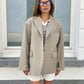 Oversized Checked Blazer Latte