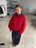 Oversized Double Collared Zip Jacket Red
