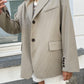 Oversized Checked Blazer Latte