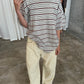 Oversized Striped Tee Ivory