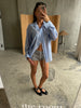 Black And White Striped Mini Shorts