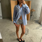Black And White Striped Mini Shorts