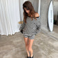 Black And White Striped Mini Shorts