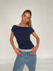 Double Layered Halter Neck Tee Navy