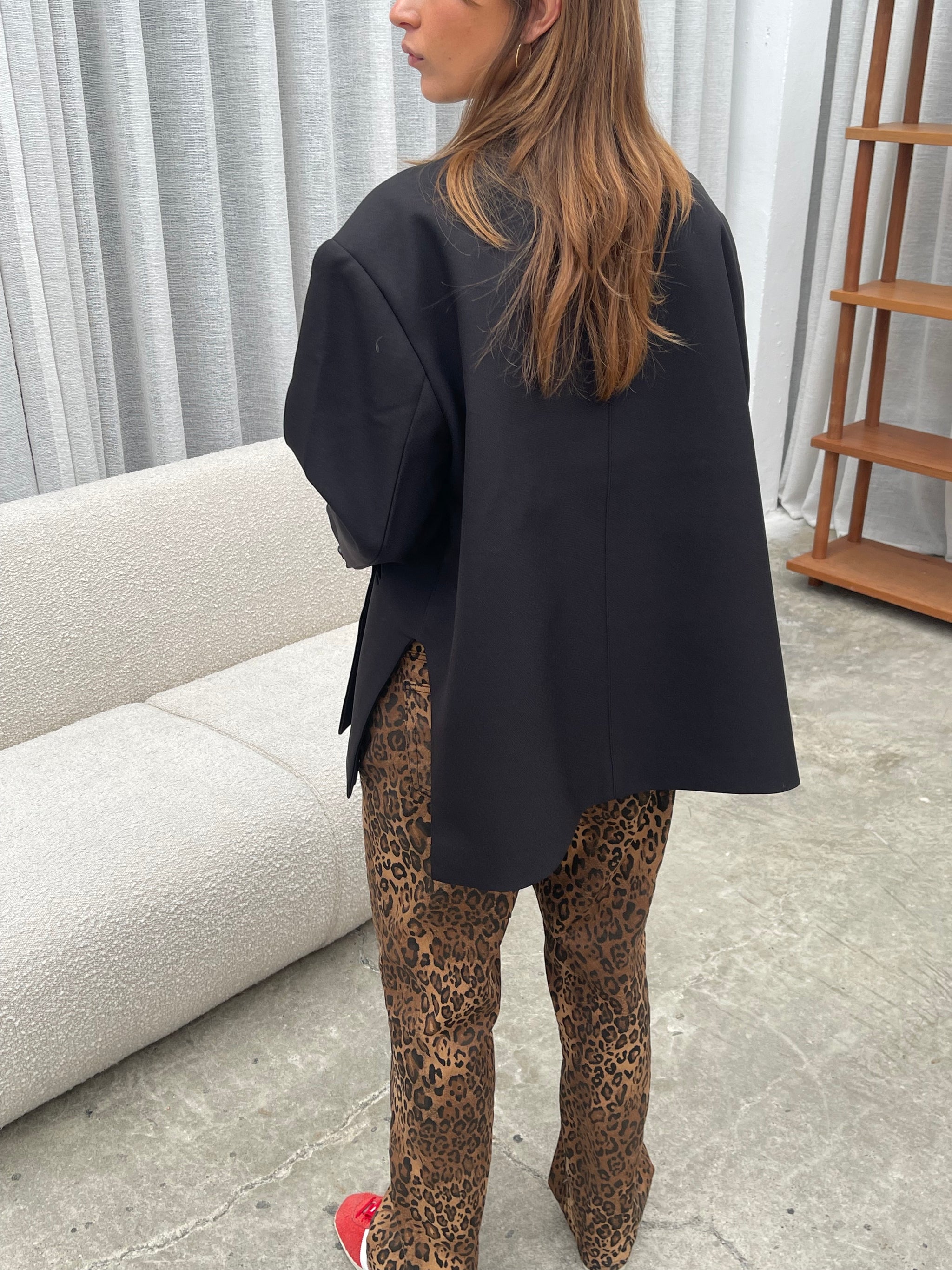 Oversized Side Slit Blazer Black  The Room Antwerp