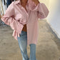 Oversized Striped Shirt Light Pink