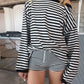Black And White Striped Mini Shorts