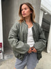 Oversized Bomber Oil Khaki