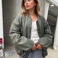 Oversized Bomber Oil Khaki