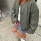 Oversized Bomber Oil Khaki