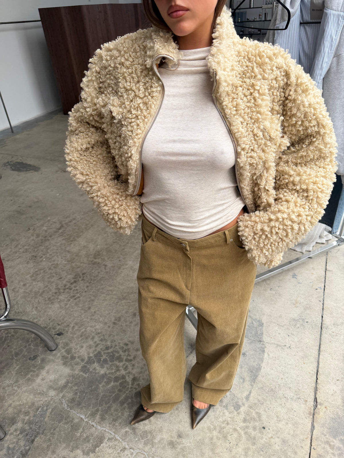 Woven Straight Leg Pants Dark Sand