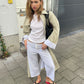 Cropped Jogger Pants Light Grey
