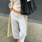 Cropped Jogger Pants Light Grey