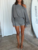 Fold Over Fitted Shorts Grey