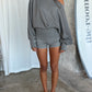 Fold Over Fitted Shorts Grey
