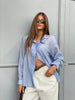 Oversized Double Button Shirt Blue