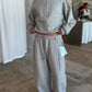 Fleeced Barrel Fit Jogger Pants Grey