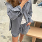 Checked Shorts Navy
