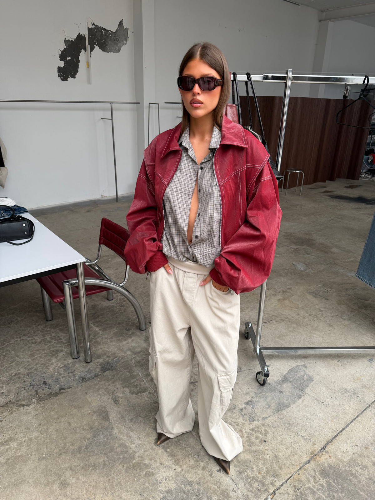 Baggy Fold Over Cargo Pants Sand
